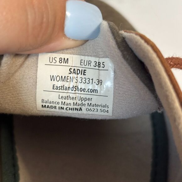 Eastland Sadie Saddle Shoes Retro 50s Style Rockabilly Lace Brown Olive Size 8 - Picture 9 of 9